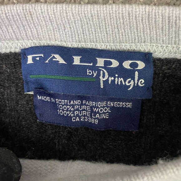 Vintage Nick Faldo Pringle Sweater Men's XL Blue White Wool Cable Knit Golf - Picture 5 of 7